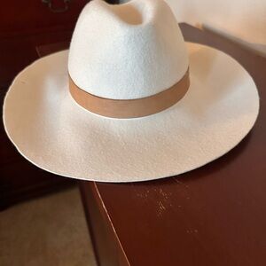 Chic White Fedora with Tan Band